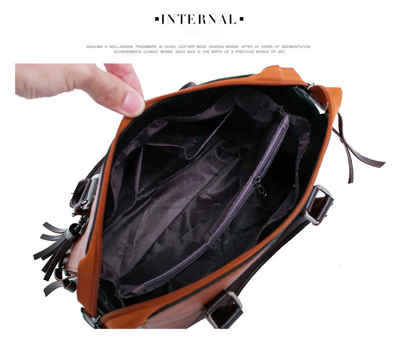 ValenKuci  Leather Shoulder Messenger Bag Tote Bag Bolsa 4pcs/Set Women Composite Bag High Quality Ladies Handbag Female set bag
