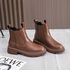 Women's Chelsea Boots Genuine Leather Winter Fashion Ankle Boots Retro Martin Boots