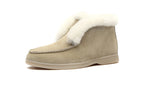 Ankle boots cow-suede-leather boots natural-fur Warm winter boots Slip-on snow boots for women