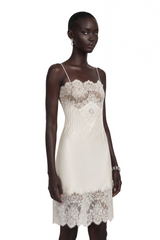 Amara | Floral Lace Panel Spaghetti Strap Mini Dress