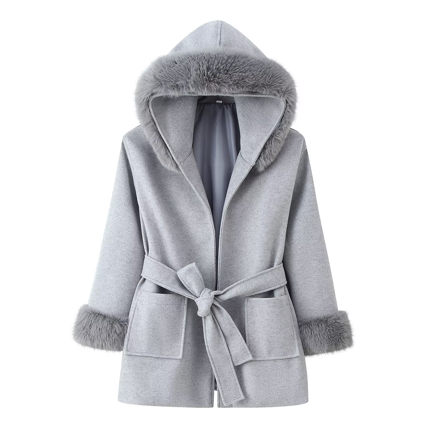 Women's Casual Wool Blend Coat Versatile Outerwear