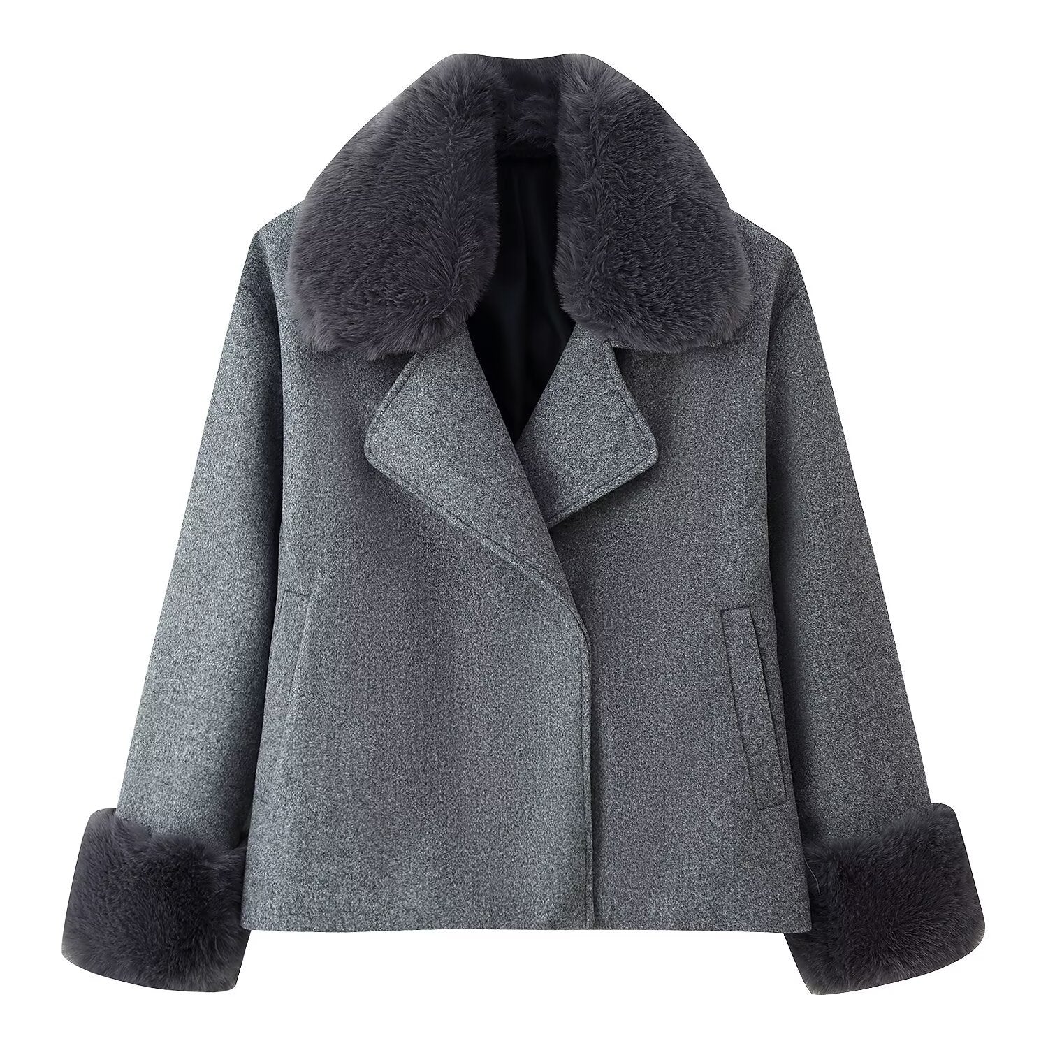 Women's Casual Wool Blend Coat Versatile Outerwear