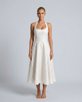 Kate | Midi Dress with Halter Neck and Corset Bodice
