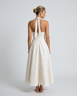 Kate | Midi Dress with Halter Neck and Corset Bodice