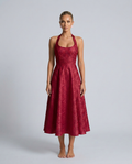 Kate | Midi Dress with Halter Neck and Corset Bodice