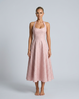 Kate | Midi Dress with Halter Neck and Corset Bodice