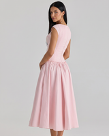 Monica | Midi Dress with Boned Bodice and Cap Sleeves
