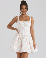 Meagan | Floral Print Mini Dress with Corset Bodice