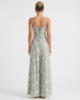 Cassidy | Maxi Dress with Lace-Up Back and Floral Detail