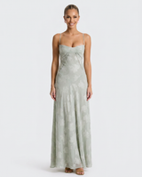 Cassidy | Maxi Dress with Lace-Up Back and Floral Detail