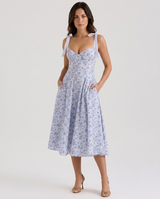 Myra | Floral Midi Sundress with Tie Straps
