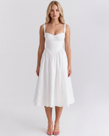 Wendi | Floral Print Corset Midi Sundress