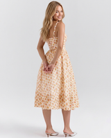 Wendi | Floral Print Corset Midi Sundress