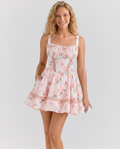 Katie | Floral Print Cotton Mini Dress