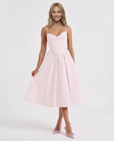 Maya | Flared Skirt Corset Midi Dress