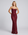 Angela | Maxi Dress with Floral Appliqué and Lace-Up Back