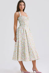Adabella | Halter Midi Sundress with Gathered Bust