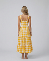 Sierra | Gingham Tiered Midi Dress