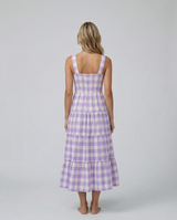 Sierra | Gingham Tiered Midi Dress