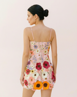 Estelle | Mini Dress with Floral Embroidery and Square Neck