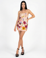 Estelle | Mini Dress with Floral Embroidery and Square Neck