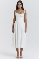 Zaria | Midi Dress with Corset Bodice and Side Split