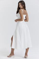 Zaria | Midi Dress with Corset Bodice and Side Split