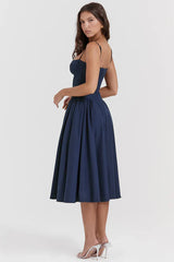 Thelma | Midi Sundress with Corset Bodice