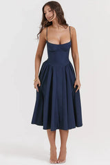 Thelma | Midi Sundress with Corset Bodice