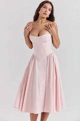 Thelma | Midi Sundress with Corset Bodice