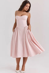 Thelma | Midi Sundress with Corset Bodice