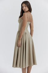 Cherie | Midi Sundress with Corset Bodice