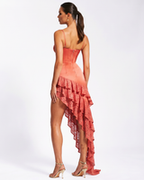 Carmen | Asymmetric Midi Dress with Lace Corset