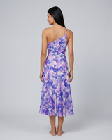 Nerissa | Midi Dress with One-Shoulder Floral Print