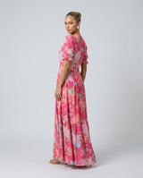 Josie | Short Sleeve V-Neck Floral Midi Dress
