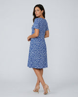 Beatrix | Pleated Floral Short Sleeve Midi Dress