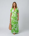 Josie | Short Sleeve V-Neck Floral Midi Dress