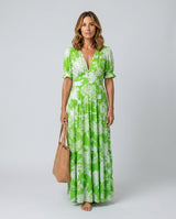 Josie | Short Sleeve V-Neck Floral Midi Dress