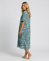 Isolde | Short Sleeve Floral Midi Dress