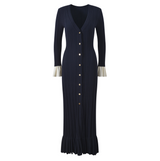 Marlowe | Two-Tone Ruffle Long Sleeve Midi Dress