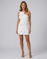 Antonella | Strapless 3D Floral Appliqué Mini Dress