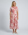 Isolde | Floral-Print Collared Midi Dress