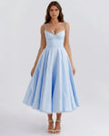 Adeline | Corset Bodice Tulle Midi Dress