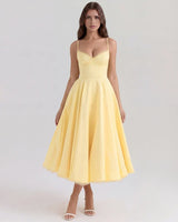 Adeline | Corset Bodice Tulle Midi Dress