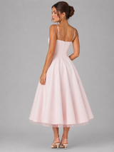 Micaela | Corset Full Skirt Midi Dress