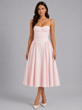 Kira | Floral Corset Sweetheart Midi Dress