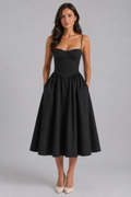 Kira | Floral Corset Sweetheart Midi Dress