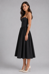 Kira | Floral Corset Sweetheart Midi Dress