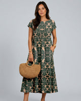 Romy | Floral Print Pocketed Midi Dress
