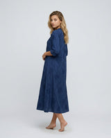 Una | Floral Waist-Defining Summer Midi Dress